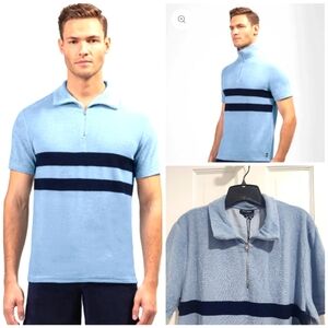 Ron Dorff Blue Terry Polo Shirt XXL